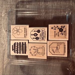 Never Been Used set of 6 Stampin Up Stamps Tags
